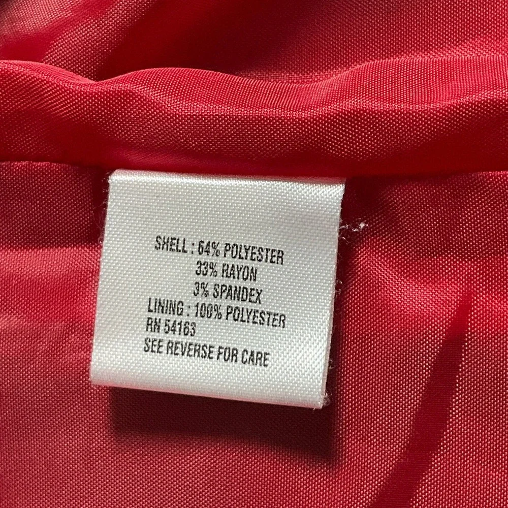 Calvin Klein Red Stretch Blazer Jacket Women's Size 6 Career Office - Picture 10 of 16